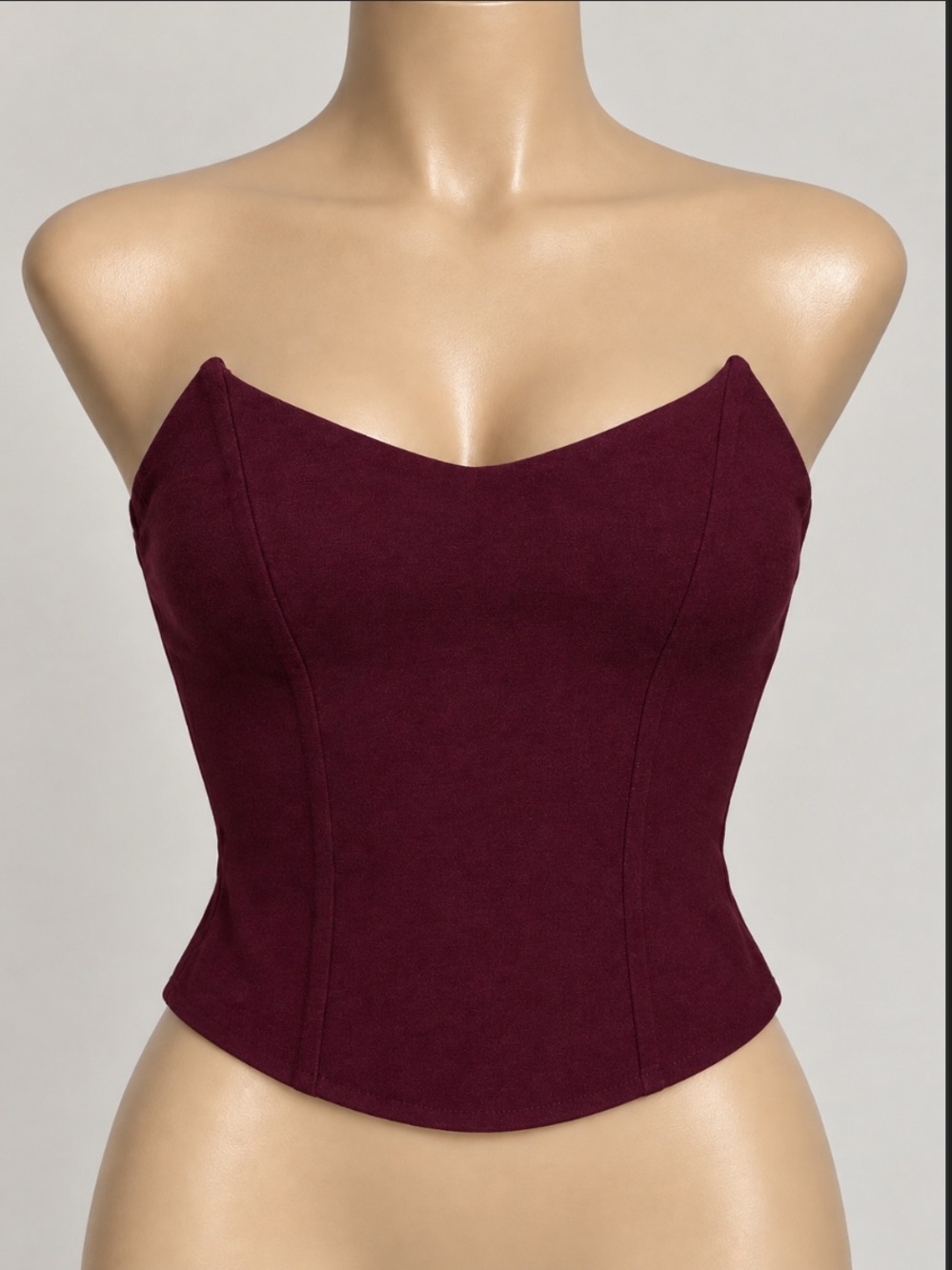 Fashion Nova Strapless Wine Corset Top